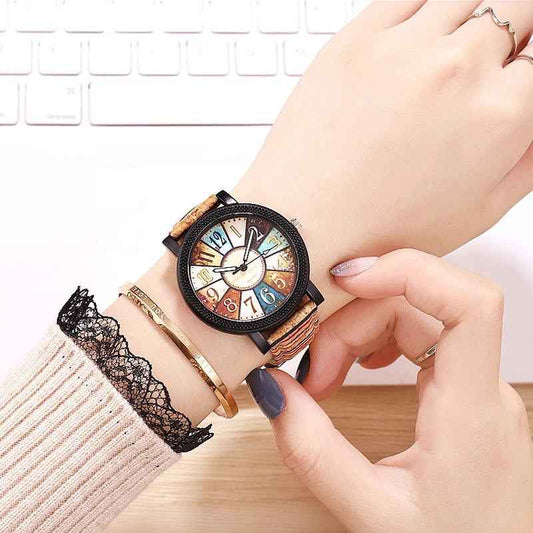 Vintage Leather Women Watch - Casual Quartz Wrist Watch Gift Clock