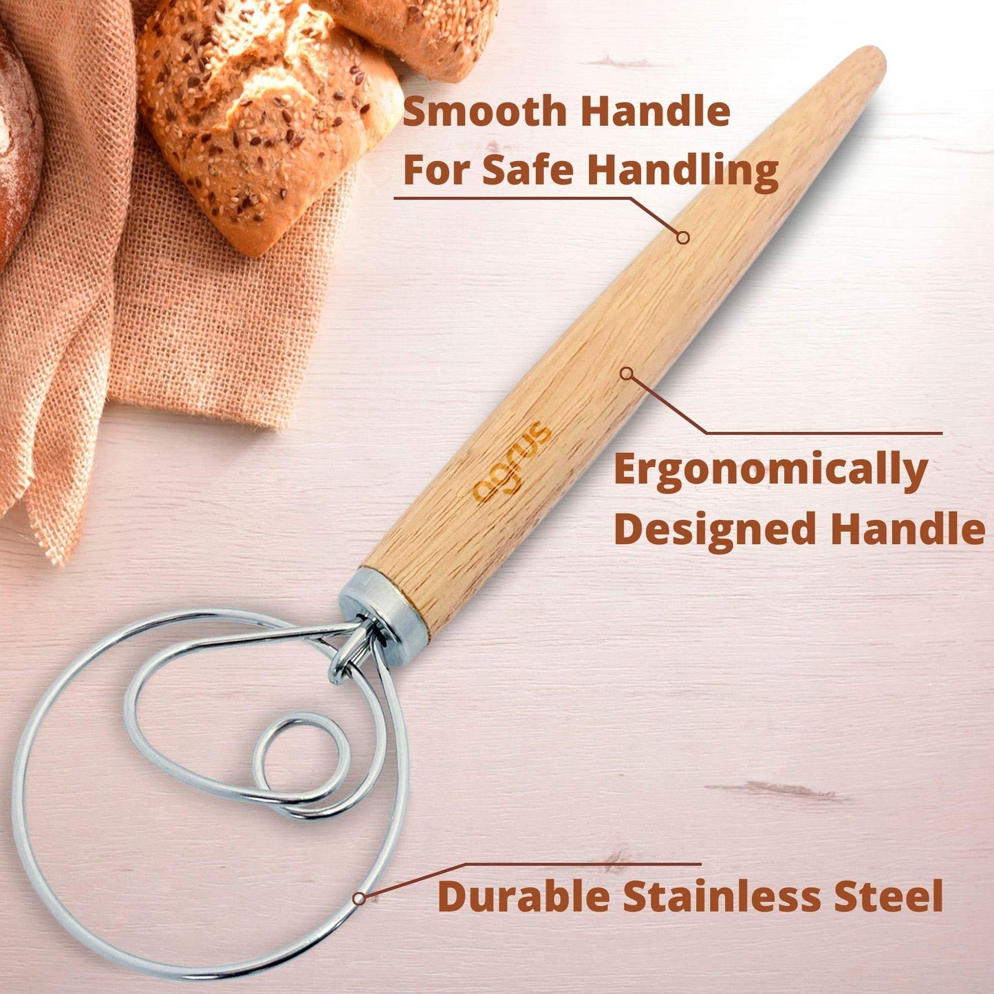 Danish Dough Whisk Bread Making Tools Danish Dough Hook Bread