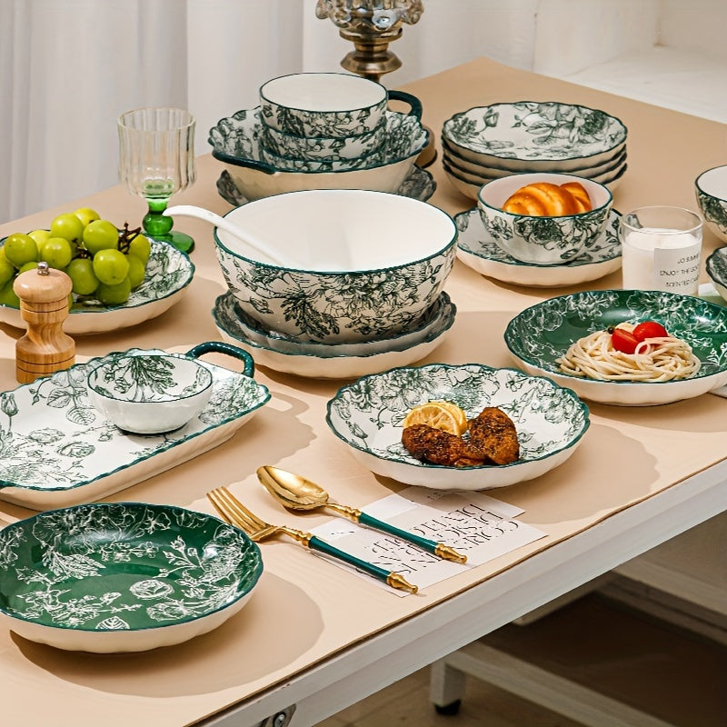 Elegant Rose Floral Salad Plates Set Ideal Gift