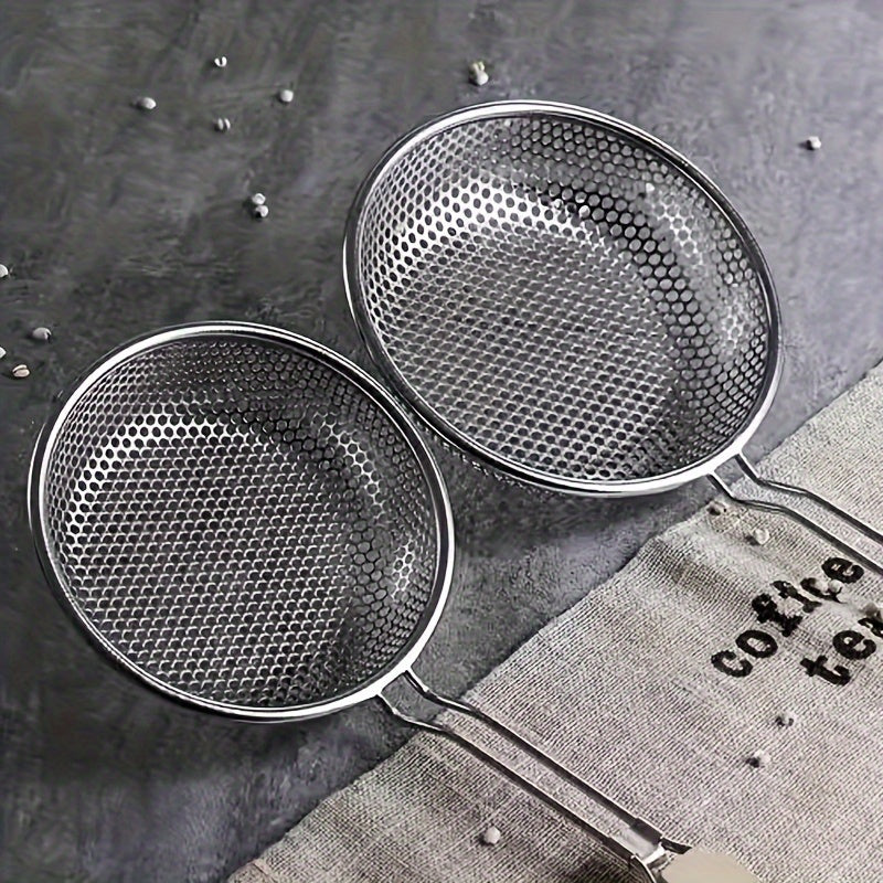 Stainless Steel Colander with Wooden Handle Essential Kitchen Skimmer