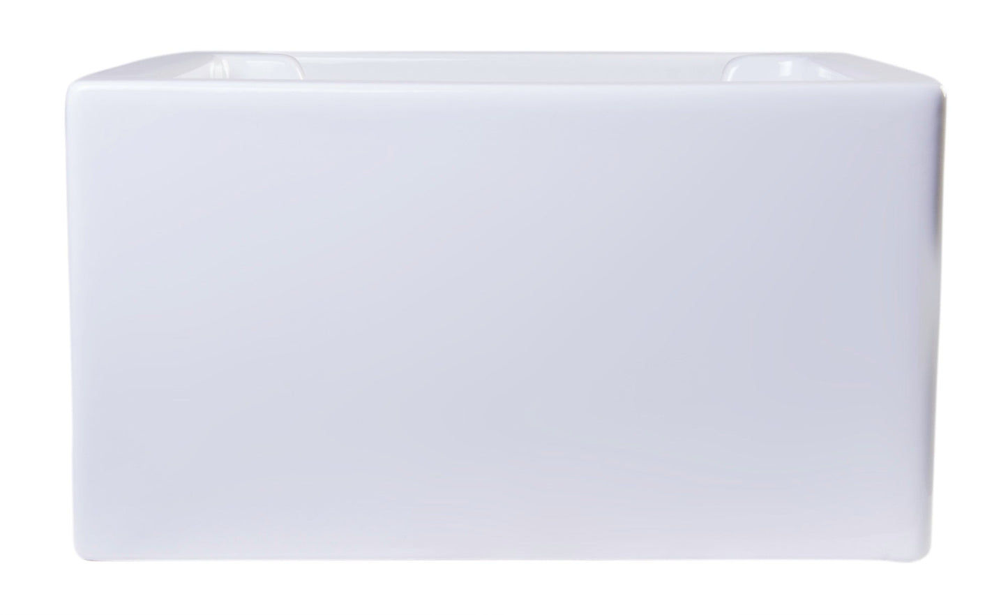 ALFI brand AB3618DB Smooth Apron Thick Wall Fireclay Double Bowl Farm Sink