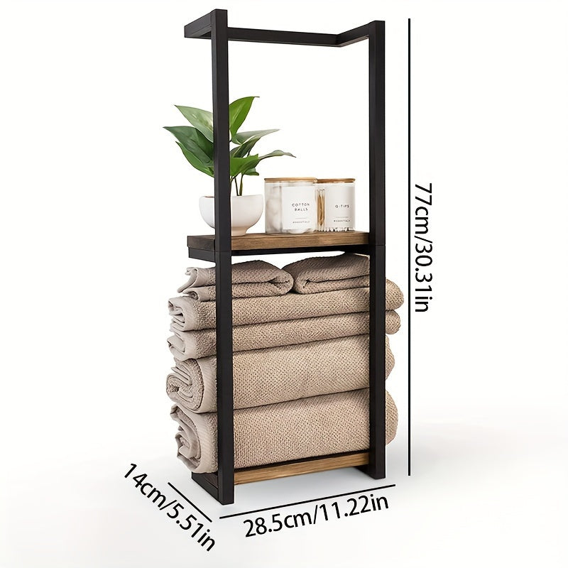 Compact TwoTier Wall Towel Rack Sturdy Easy Install Ample Storage