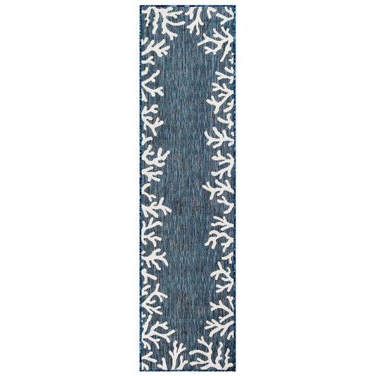 Carmel Coral Border Indoor/Outdoor Rug Navy - 3'9" x 5'7"