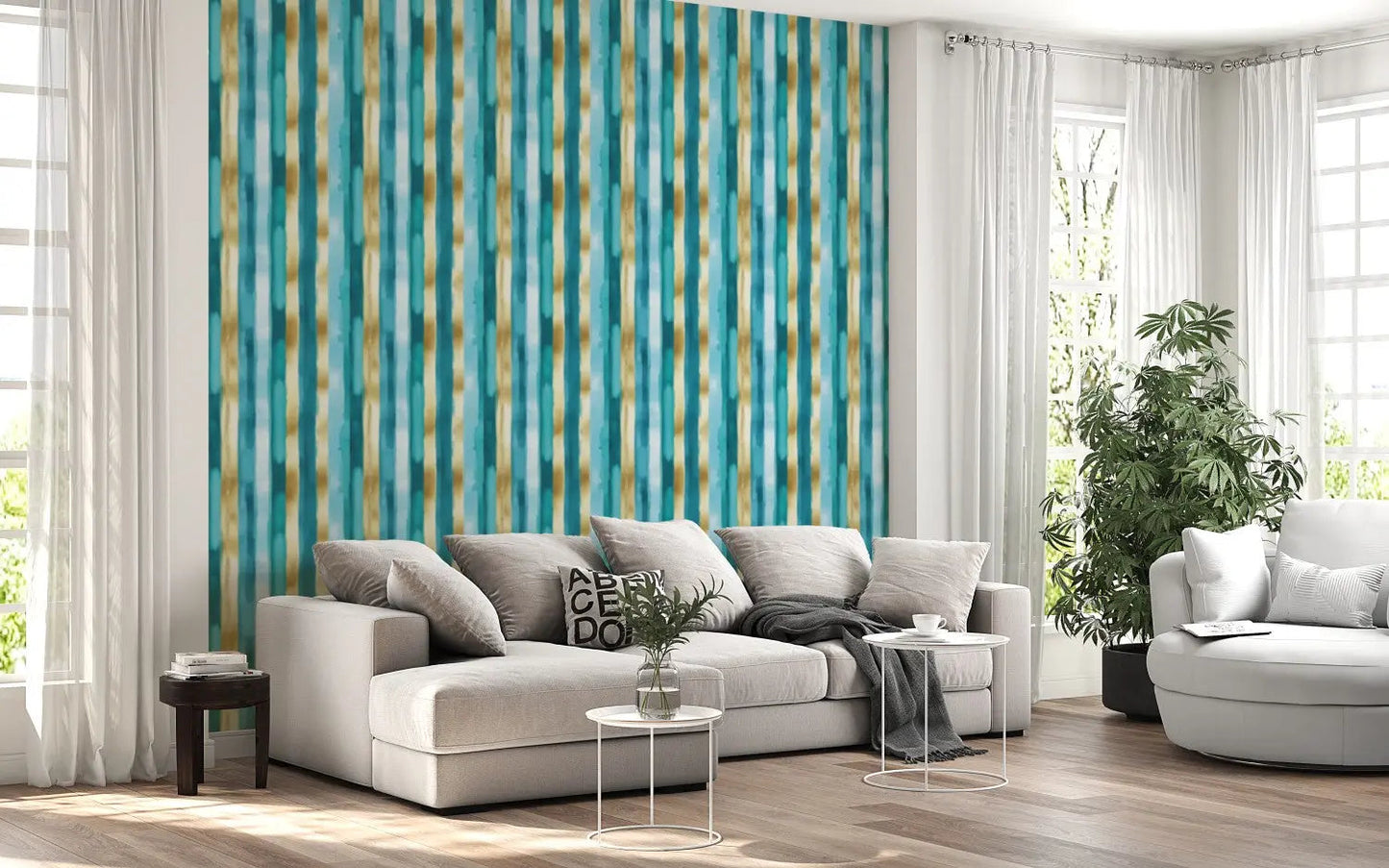 Teal Tides and Golden Sands