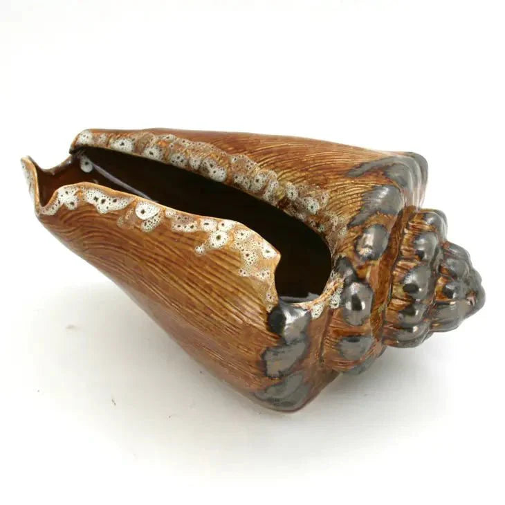 Ceramic Conch Shell- Coastal Home Decor