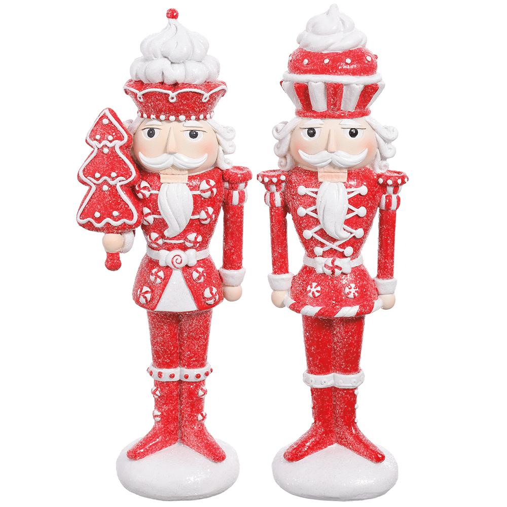 10" Glittered Candy Cane Nutcracker - SET OF 2