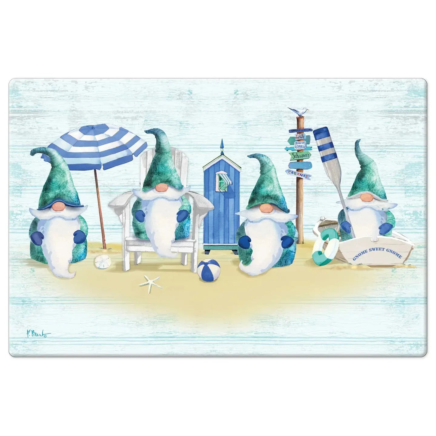 Coastal Gnomes 30" X 20" Decorative Comfort Floor Mat