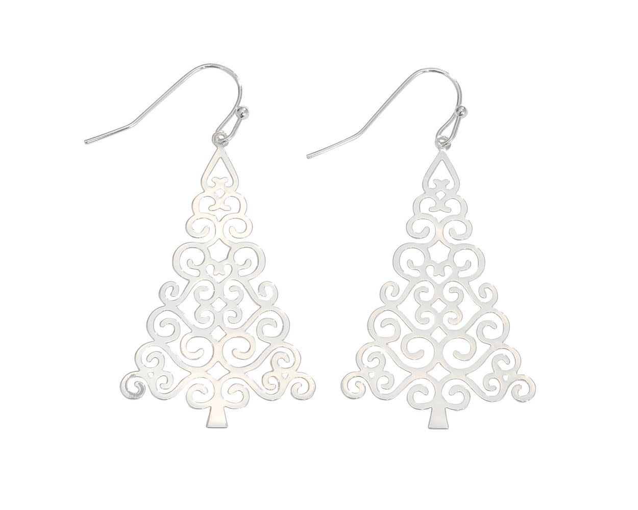 Silver Christmas Trees - Earrings