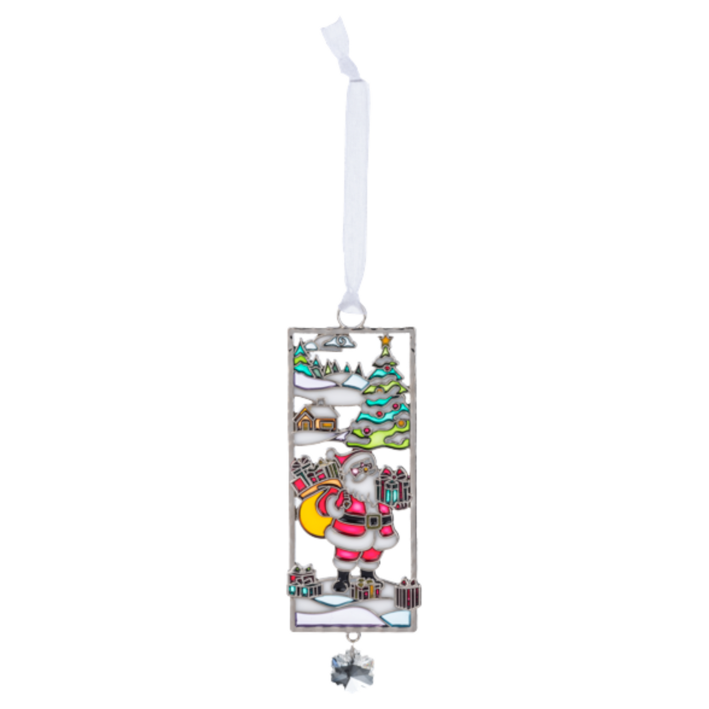 Santa's Gift Delivery Holiday Scene Ornament