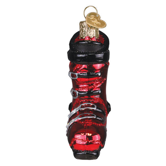 Ski Boot Glass Ornament