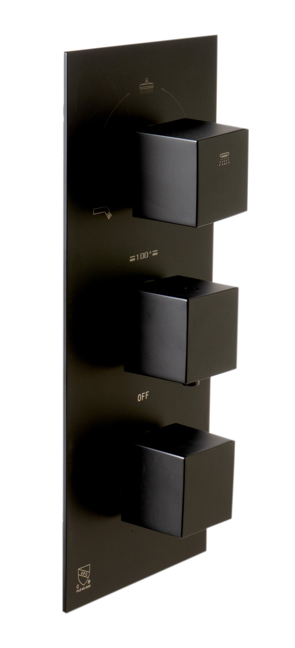 ALFI brand AB2801 3-Way Thermostatic Valve Shower Mixer Square Knobs