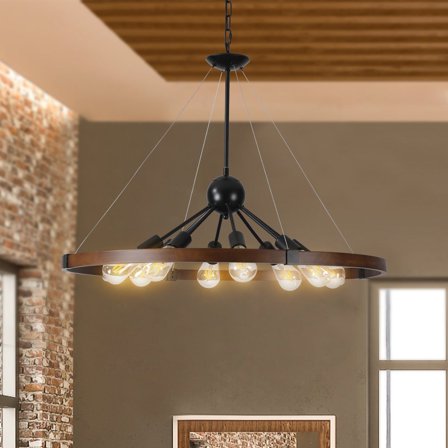8-Light Retro Farmhouse Chandelier For Kitchen, Living room, Dining | Lighting | Kitchen + Metal