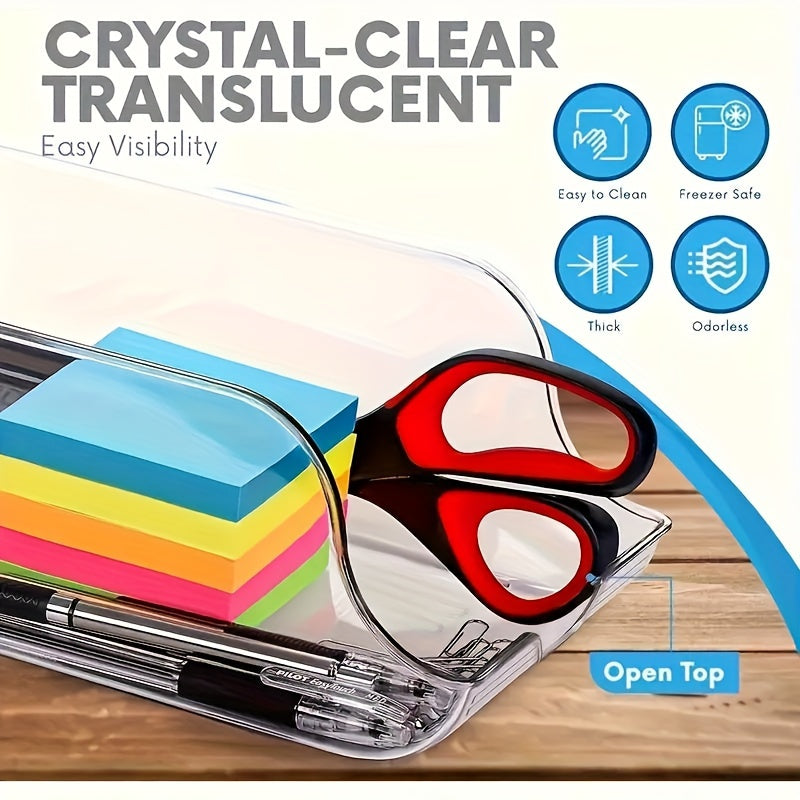 1pc Clear Plastic Refrigerator Organizer Bin