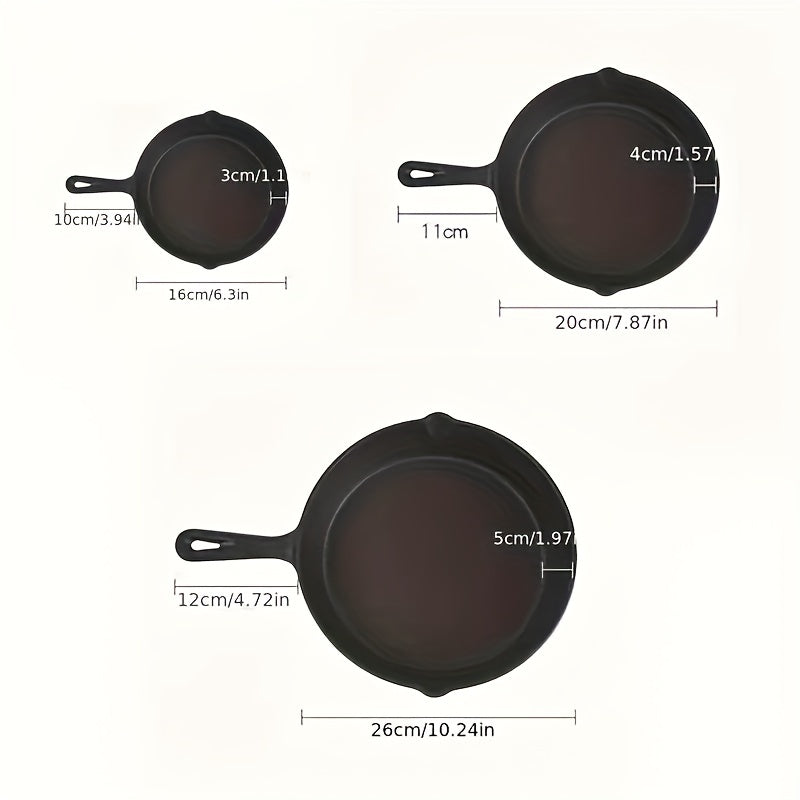 Versatile PreSeasoned Cast Iron Skillet Set of 3