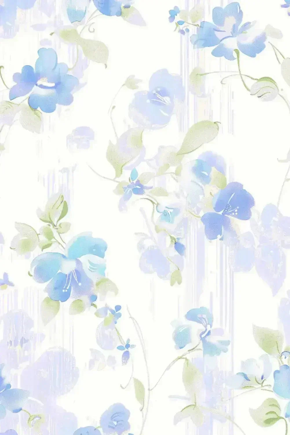 Sky Blue Floral Smocked High Waist Ruffle Sleeveless Long Dress