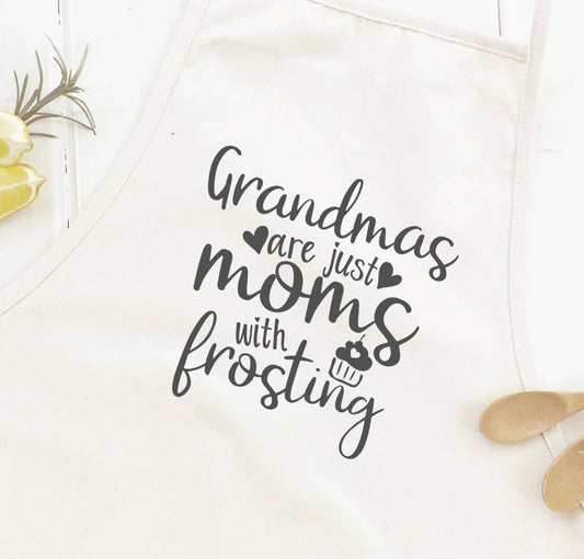 Grandmas Moms with Frosting - Women's Apron | Aprons | Kitchen + Metal