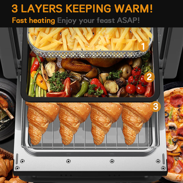 19QT 1300W Air Fryer Toaster Oven 5-In-1 Convection Oven | Toasters | Kitchen + Metal
