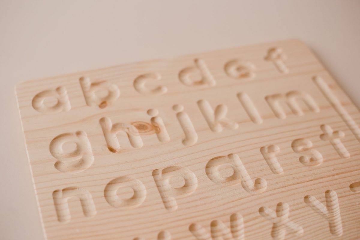 QToys Australia Lower case letter lacing board | Kitchen + Metal