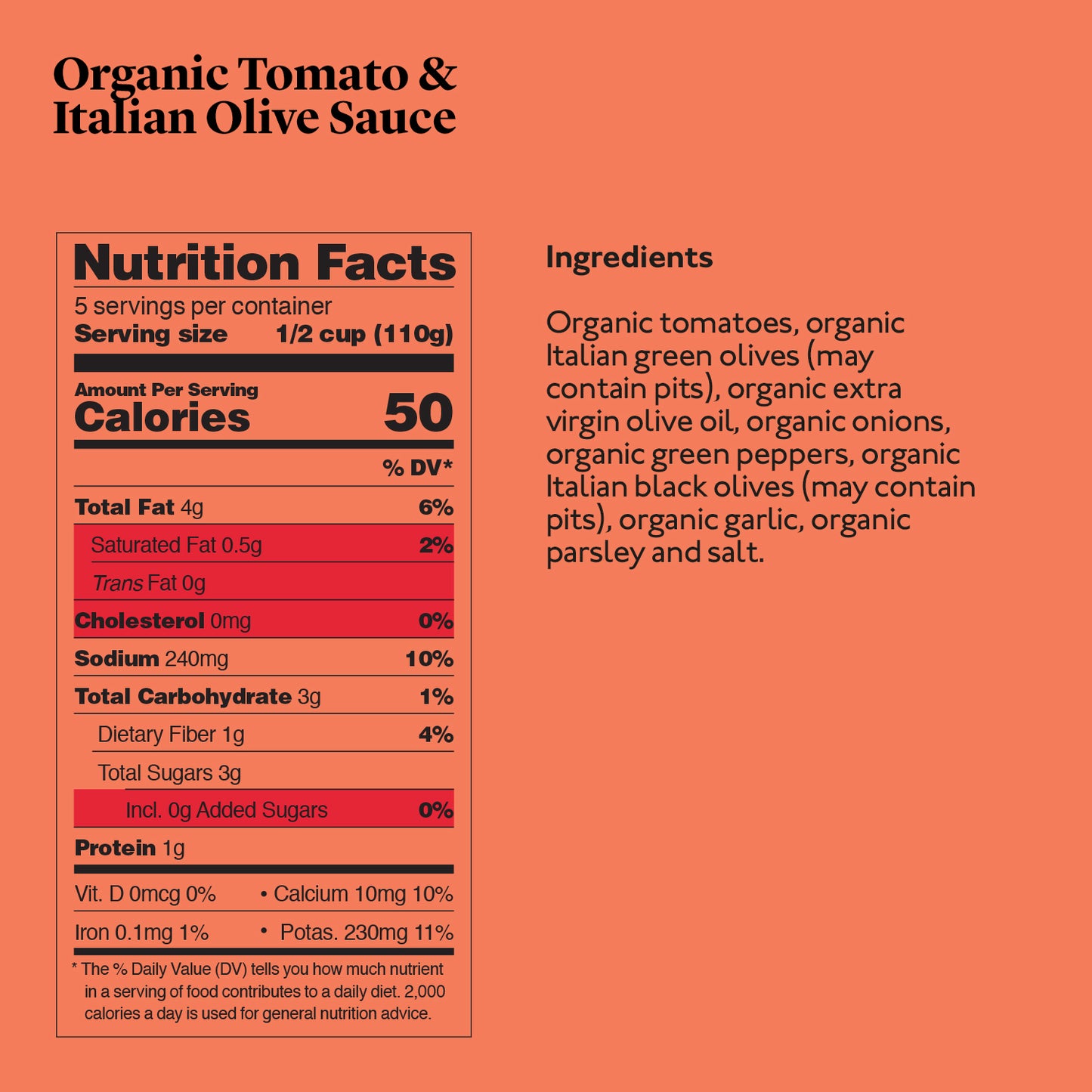 Delicious & Sons Organic Tomato & Italian Olive Sauce 18.70 oz. | Kitchen + Metal