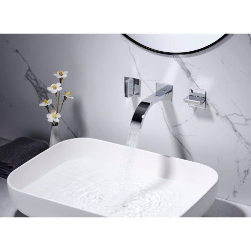 Sumerain Wall Mount Lavatory Faucet Two Handle Bathroom Faucet | Faucets | Kitchen + Metal