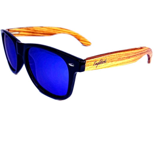 Zebrawood Sunglasses with Blue Polarized Lenses and Case | Kitchen + Metal