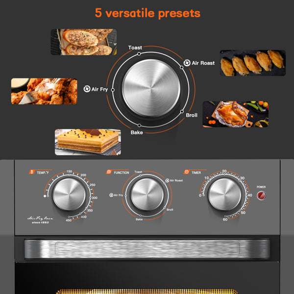 19QT 1300W Air Fryer Toaster Oven 5-In-1 Convection Oven | Toasters | Kitchen + Metal