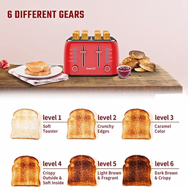 Retro Toaster Extra Wide Slot Independent Temperature Control Toaster | Toasters | Under $100 | Kitchen + Metal