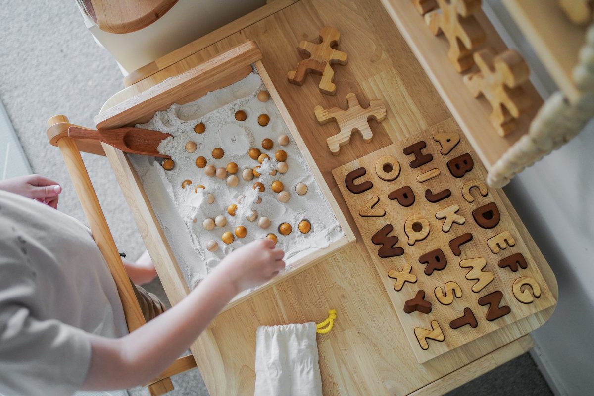 QToys Australia Natural Capital Letter Puzzle | Kitchen + Metal