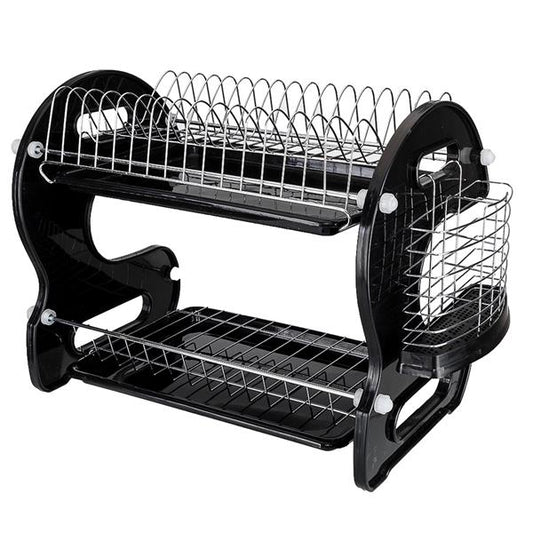 Multifunctional Dual Layers Bowls Dish Collection Shelf Dish Drainer | Under $100 | Kitchen + Metal