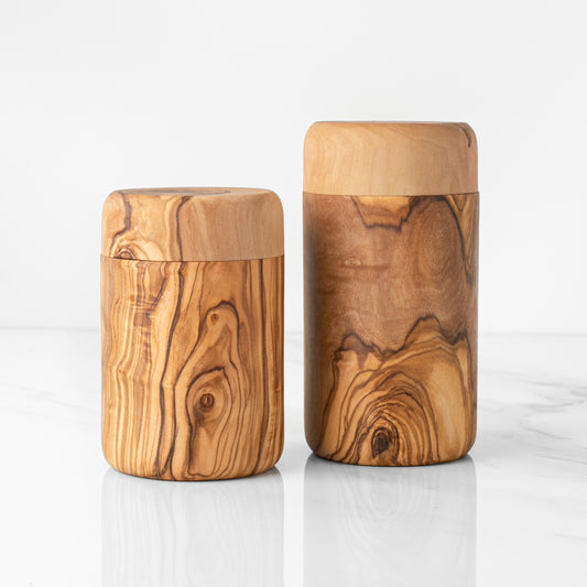 Containers & Organizers | Handcrafted Olive Wood Spice Box with Thread for Rustic Kitchen Charm | Kitchen + Metal