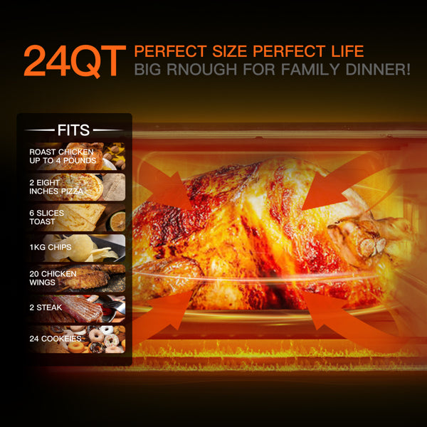 7-In-1 Air Fryer Toaster Oven 24 Quart Convection Oven Toaster | Toasters | Kitchen + Metal