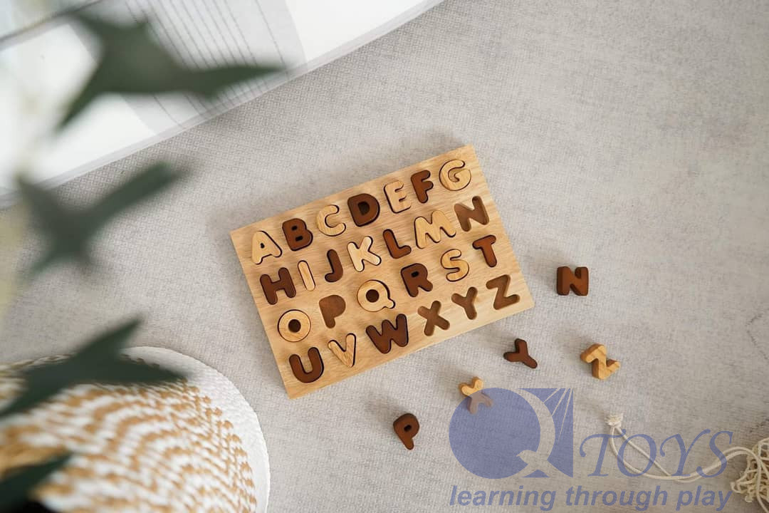 QToys Australia Natural Capital Letter Puzzle | Kitchen + Metal