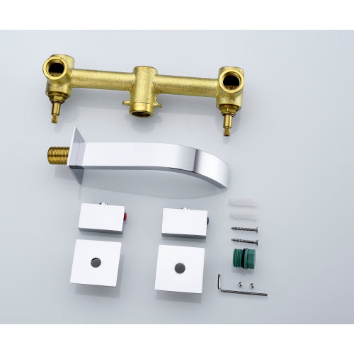 Sumerain Wall Mount Lavatory Faucet Two Handle Bathroom Faucet | Faucets | Kitchen + Metal
