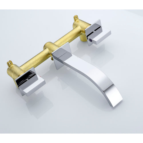 Sumerain Wall Mount Lavatory Faucet Two Handle Bathroom Faucet | Faucets | Kitchen + Metal