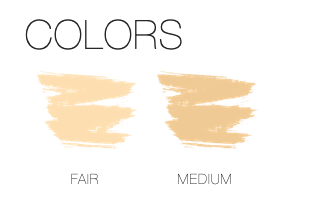 Two beige color swatches labeled 'Fair' and 'Medium' on a white background.