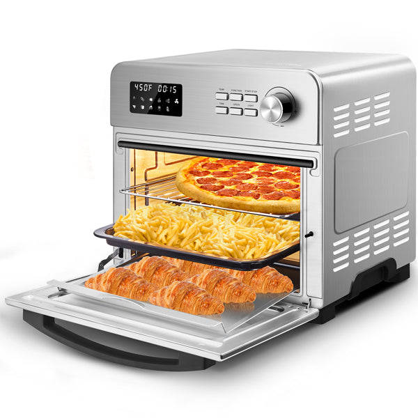 Air Fryer Toaster Oven LCD Countertop with Rotisserie and Dehydrator | Toasters| Kitchen + Metal