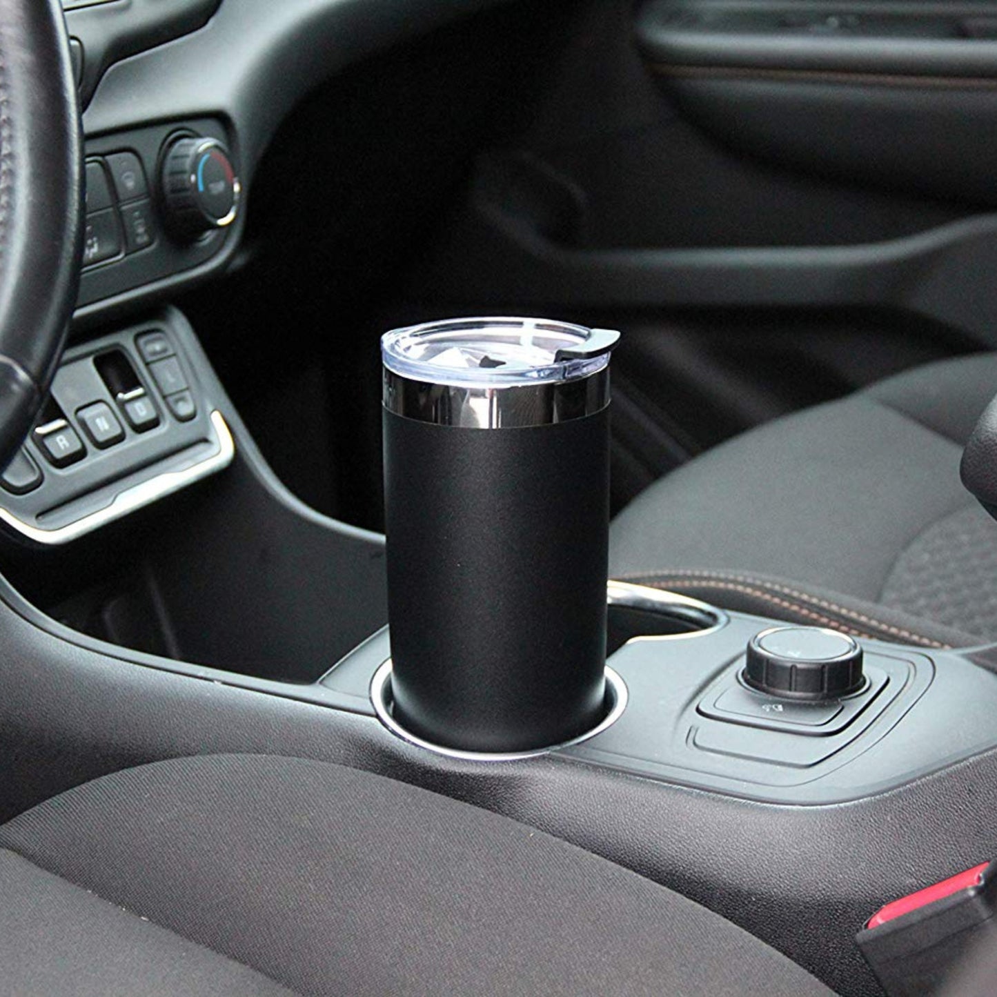 DRINCO® 20oz Insulated Tumbler w/Spill Proof Lid, 2 Straws (Black) | Coffee Mug | Kitchen + Metal |