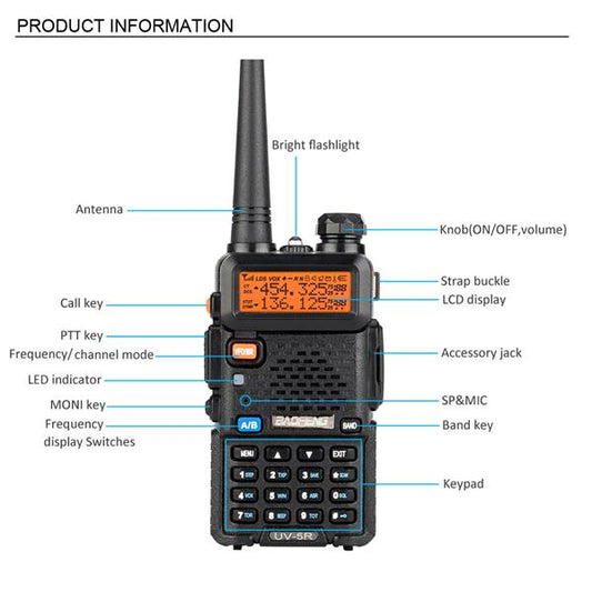 6pcs BAOFENG 1.5" LCD 136~174MHz / 400~520MHz Dual Band Walkie Talkie | Camping Collection | Kitchen + Metal