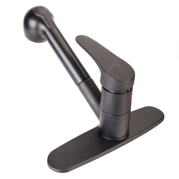 black kitchen faucet back view