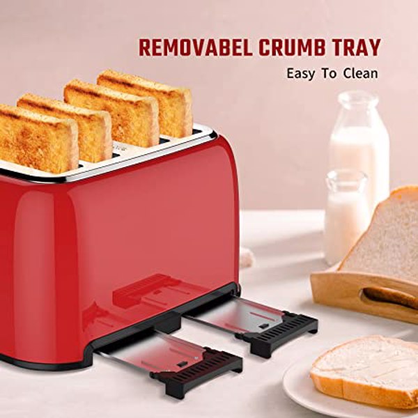 Retro Toaster Extra Wide Slot Independent Temperature Control Toaster | Toasters | Under $100 | Kitchen + Metal