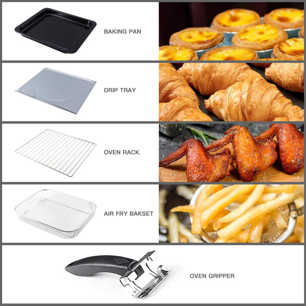 19QT 1300W Air Fryer Toaster Oven 5-In-1 Convection Oven | Toasters | Kitchen + Metal
