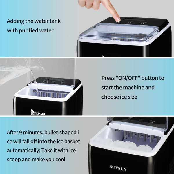 150W 44lbs Ice Maker Commercial Household