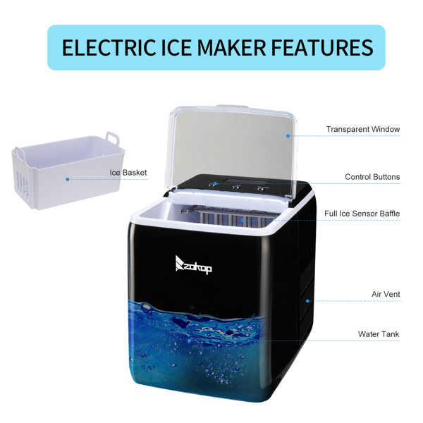150W 44lbs Ice Maker Commercial Household