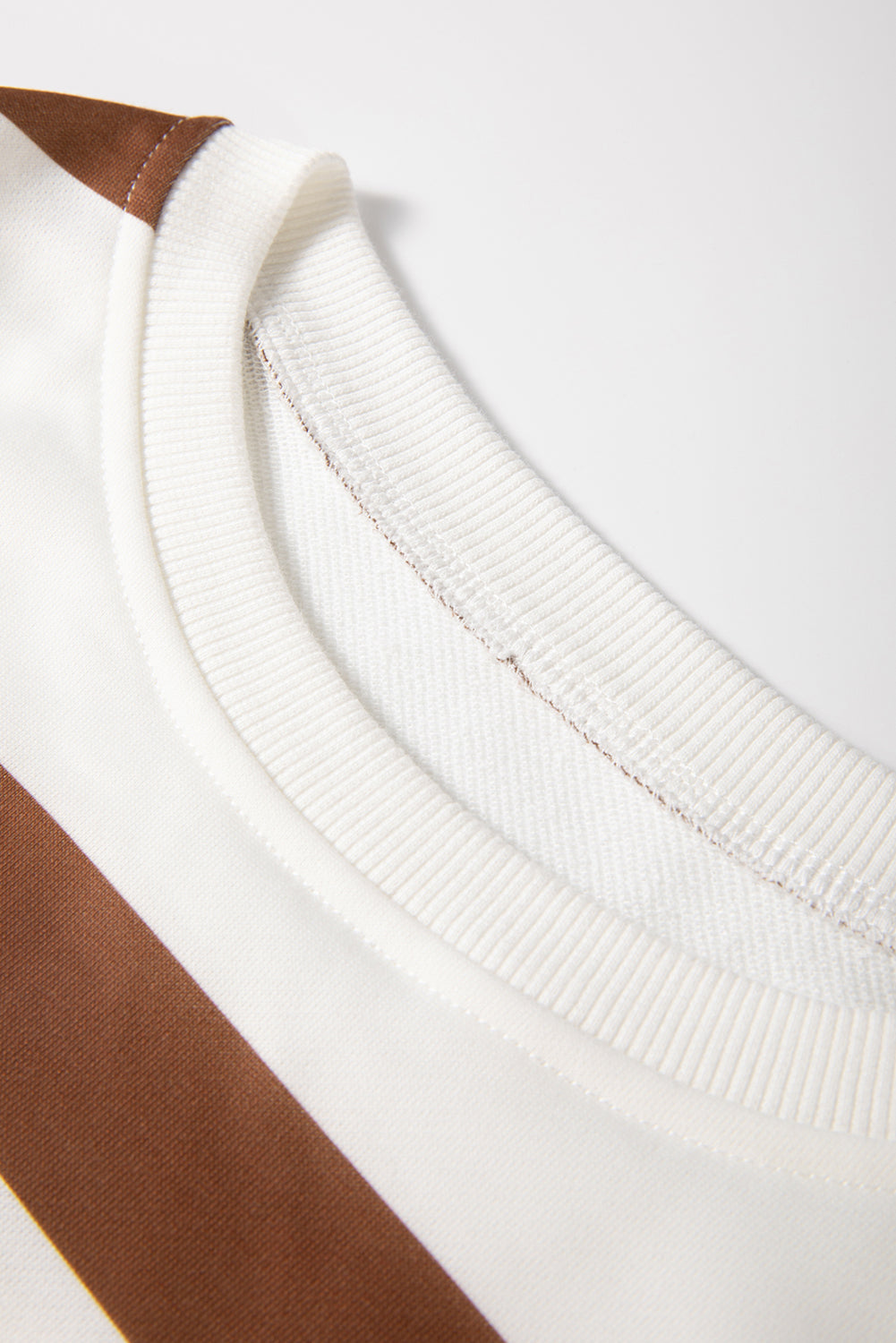 Light French Beige Striped Pullover and Joggers Set for Effortless Style