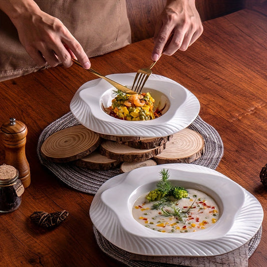 Chic Ceramic Serving Plates for Gourmet Desserts 25cm Diameter