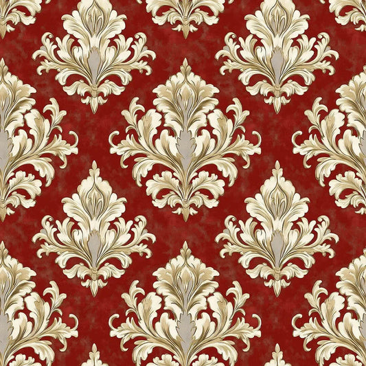 Regal Crimson Damask Flourish