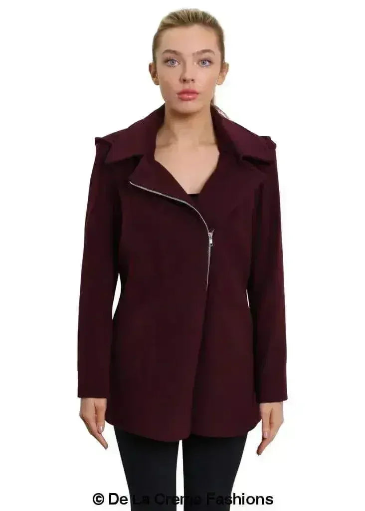 De La Creme Wool Blend Hooded Coat - Italian Fabric | Femstylo