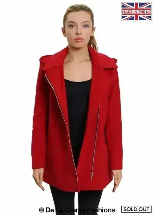 De La Creme Wool Blend Hooded Coat - Italian Fabric | Femstylo