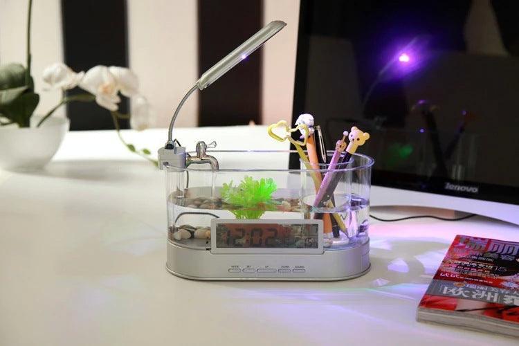 Desktop Aquatic Time Date Week Temperature Alarm Pen Holder