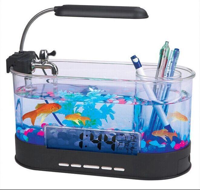 Desktop Aquatic Time Date Week Temperature Alarm Pen Holder